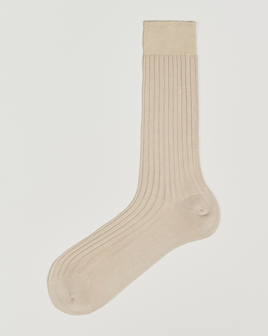 Herre | | Bresciani | Cotton Ribbed Short Socks Light Beige