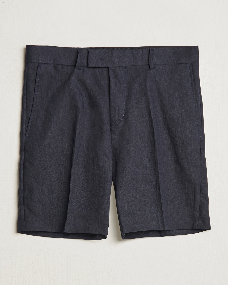 Herre | Linshorts | Tiger of Sweden | Thiago Linen Shorts Midnight Blue