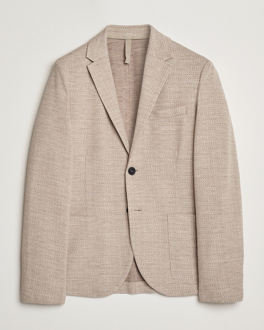 Herre | Linblazer | Harris Wharf London | Loro Piana Hopsack Wool/Silk/Linen Blazer Oat