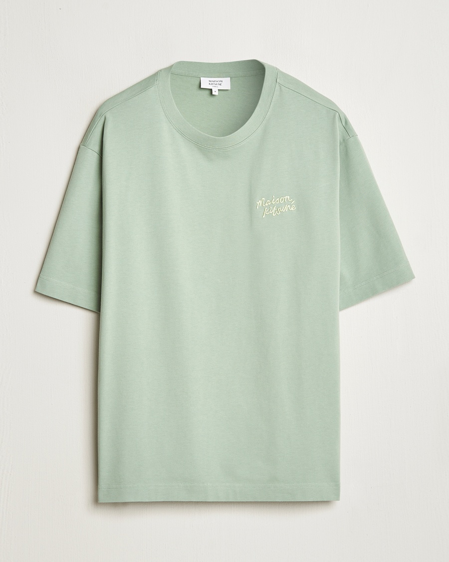 Herre | Klær | Maison Kitsuné | Handwriting Embroidery T-Shirt Vert De Gris