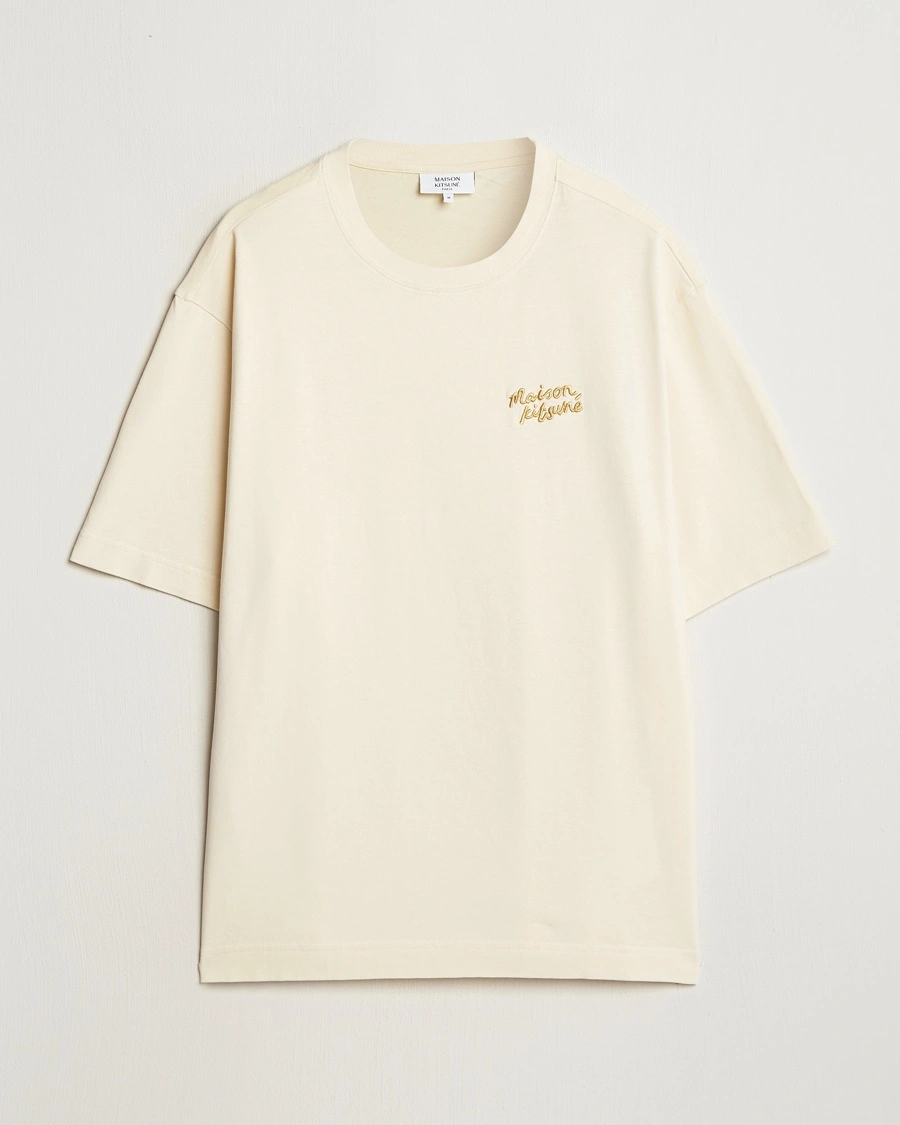 Herre | T-Shirts | Maison Kitsuné | Handwriting Embroidery T-Shirt Alabaster