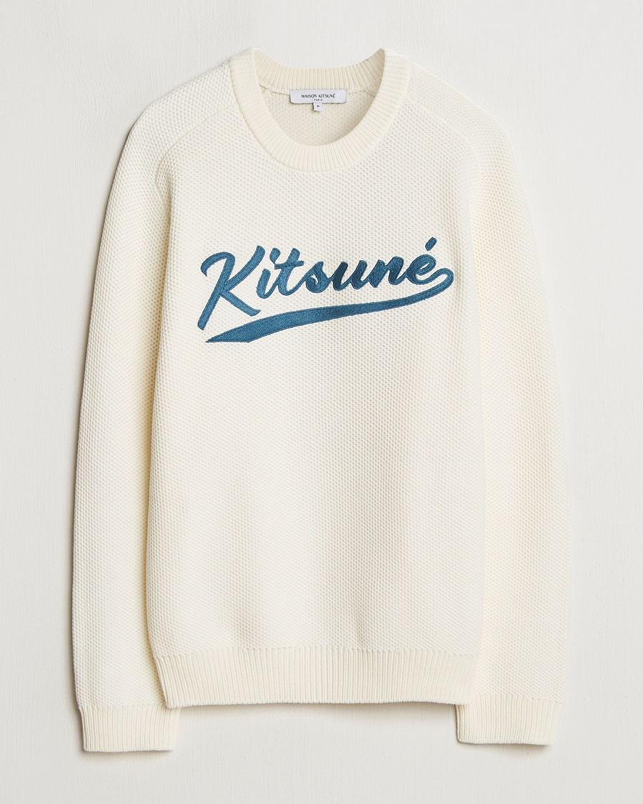 Herre | Strikkede gensere | Maison Kitsuné | Varsity Embroidered Sweater Milk