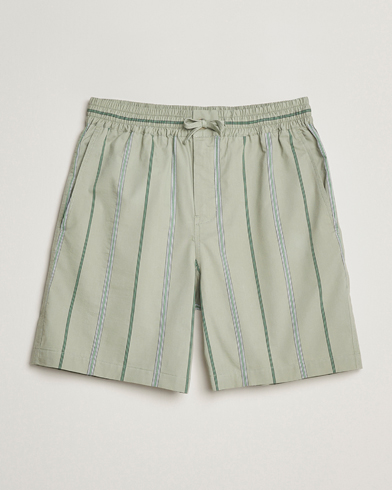 Herre | Drawstringshorts | Maison Kitsuné | Resort Striped Drawstring Shorts Vert De Gris
