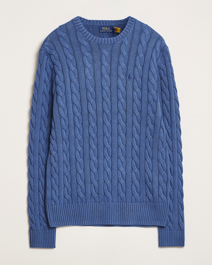 Herre | Business & Beyond | Polo Ralph Lauren | Cotton Cable Pullover Bright Blue