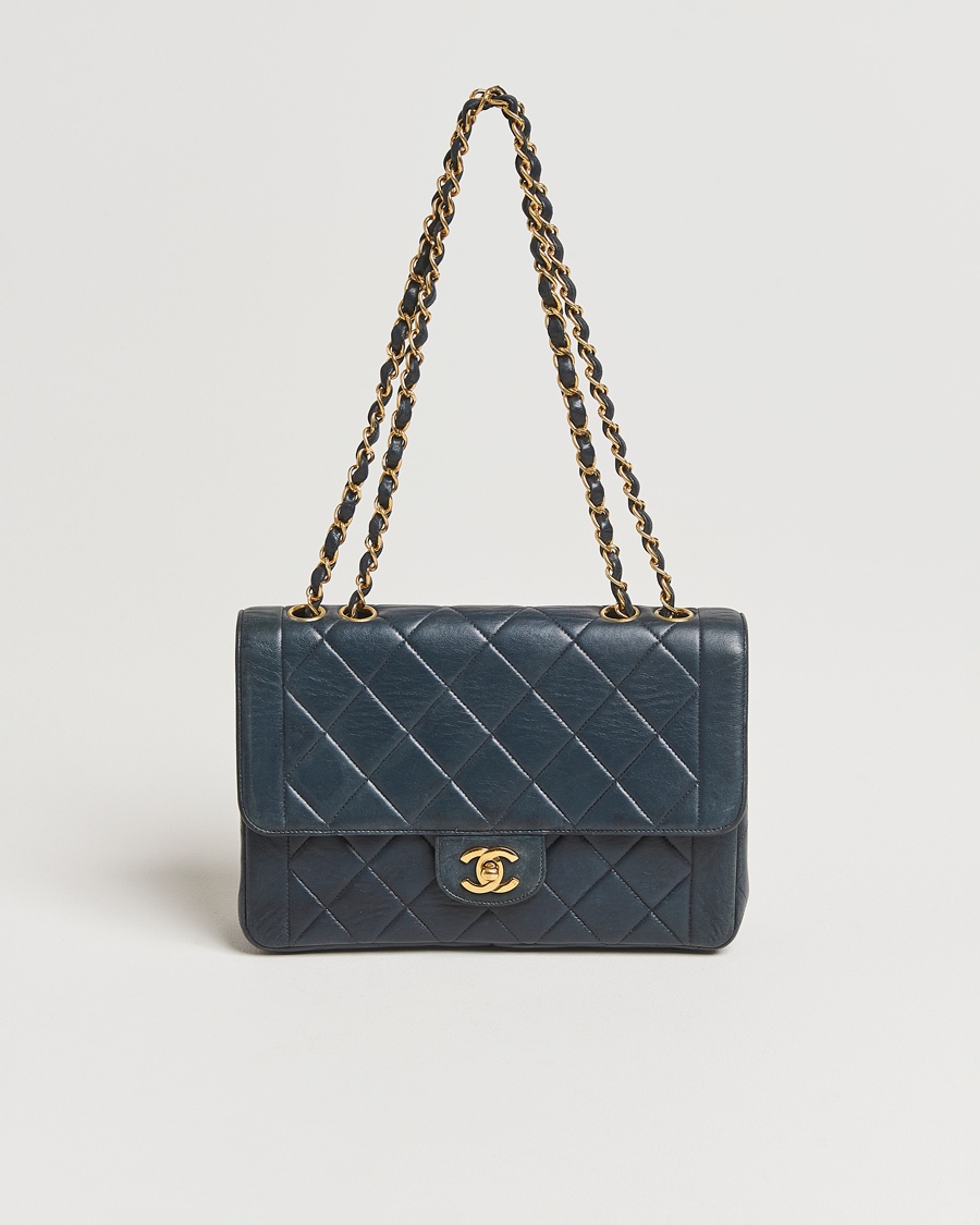 Herre | Chanel Pre-Owned | Chanel Pre-Owned | Classic Medium Single Flap Bag Lambskin Navy