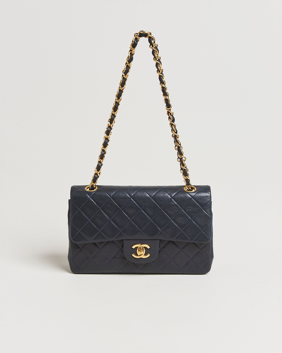 Herre | | Chanel Pre-Owned | Classic Small Double Flap Bag Lambskin Navy