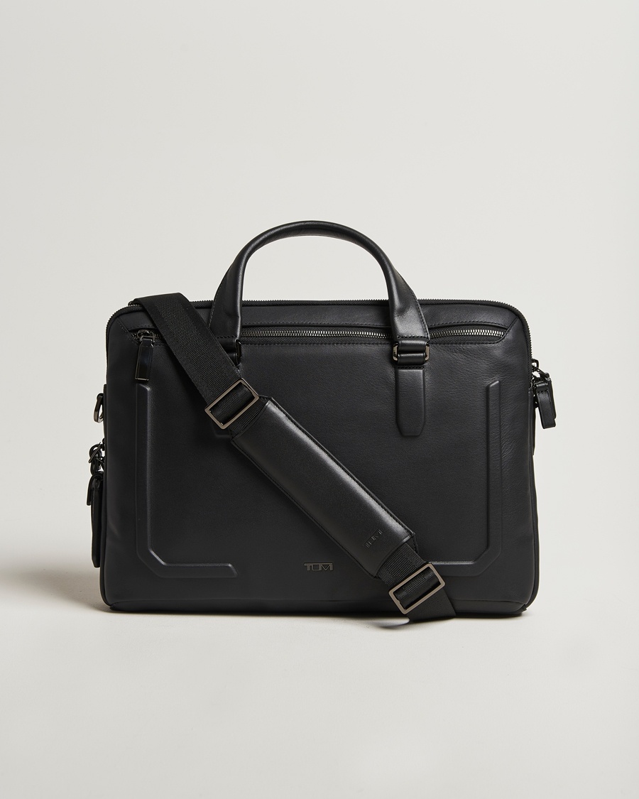 TUMI Harrison Sycamore Slim Leather Brief Black – Svart