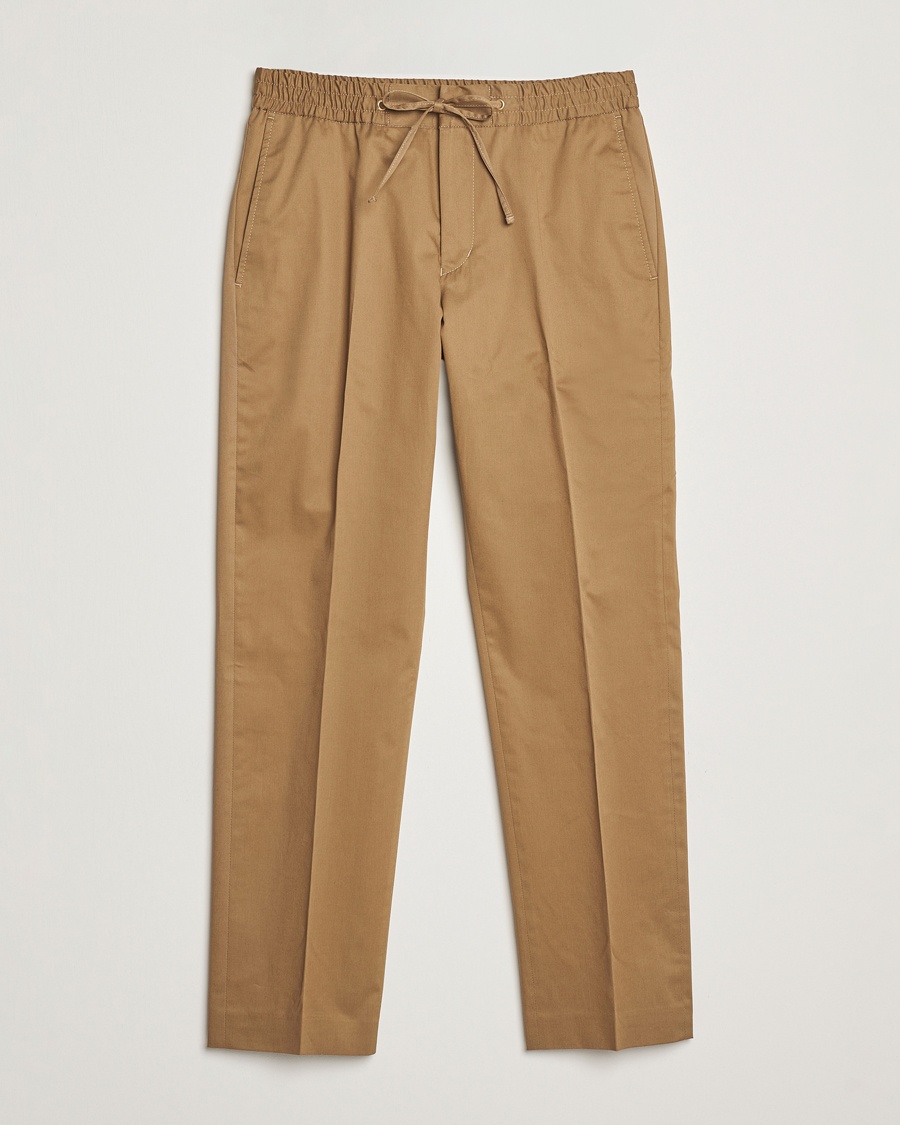 Herre | Drawstringbukser | Tiger of Sweden | Tannen Cotton Drawstring Trousers Beige