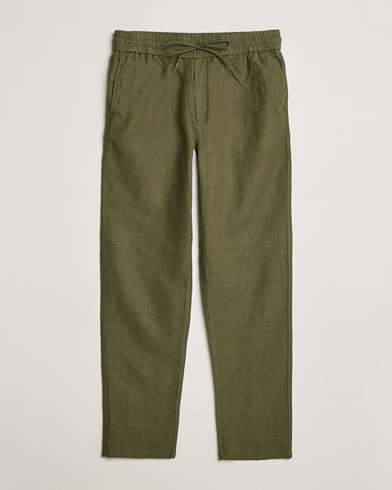 Herre | Nye produktbilder | LES DEUX | Patrick Linen Pants Olive Night