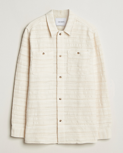 Herre | Nye produktbilder | LES DEUX | Jonas Structure Stripe Overshirt Ivory