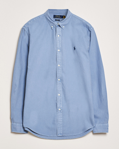 Herre | Casual | Polo Ralph Lauren | Slim Fit Garment Dyed Oxford Shirt Channel Blue