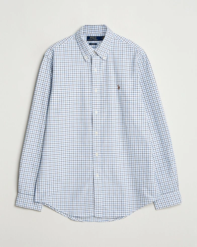 Herre | Business & Beyond | Polo Ralph Lauren | Custom Fit Checked Oxford Shirt White/Blue Multi