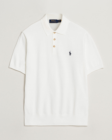 Polo Ralph Lauren Knitted Short Sleeve Polo Deckwash White – Hvit