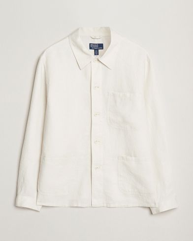 Polo Ralph Lauren Chore Linen Shirt Jacket Antique Cream – Hvit