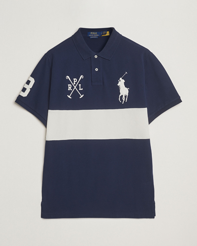 Herre | Business & Beyond - Casual | Polo Ralph Lauren | Custom Slim Block Stripe Polo Newport Navy/Nevis