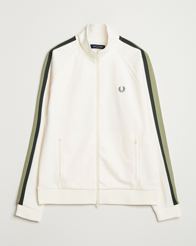 Fred Perry Two Colored Taped Track Jacket Light Ecru – Hvit