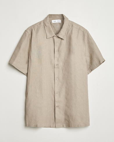 Herre | Business & Beyond - Casual | Samsøe Samsøe | Avan Linen Short Sleeve Shirt Greige