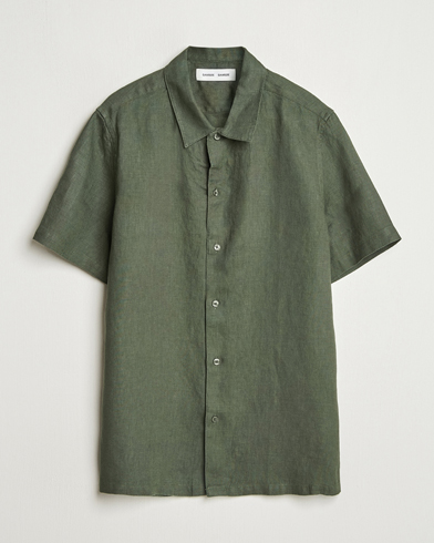 Herre | Business & Beyond - Casual | Samsøe Samsøe | Avan Linen Short Sleeve Shirt Climbing Ivy