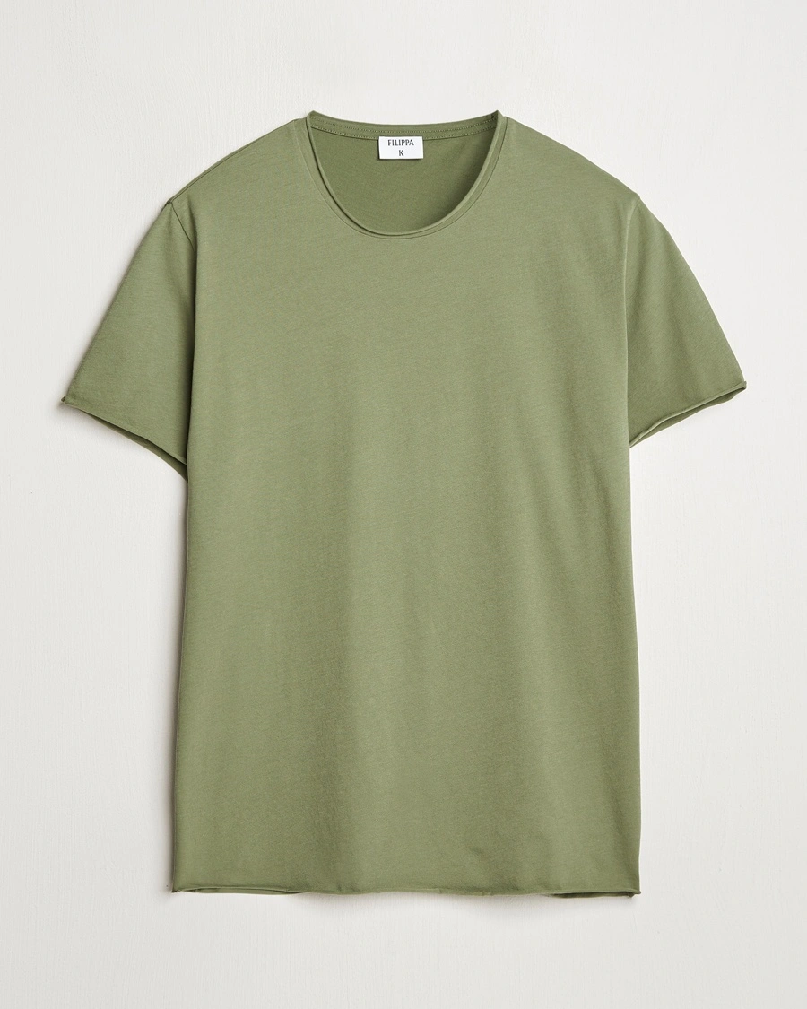 Herre | Kortermede t-shirts | Filippa K | Roll Neck Crew Neck T-Shirt Faded Green