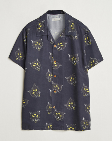 Herre | Skjorter | Nudie Jeans | Arvid The Cat Hawaii Shirt Antracite