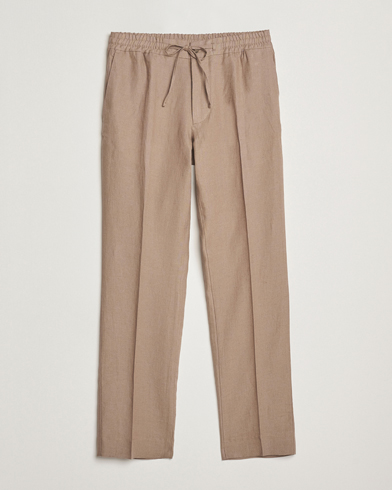 J.Lindeberg Soren Drape Linen Pants Nutmeg – Brun