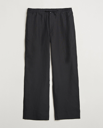 J.Lindeberg Noah Drape Linen Pants Black – Svart