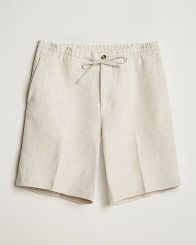 Herre | Linshorts | J.Lindeberg | Brady Drape Linen Shorts Moonbeam