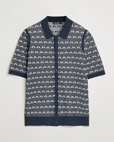 Herre | J.Lindeberg | J.Lindeberg | Rolando Logo Jacquard Polo Navy