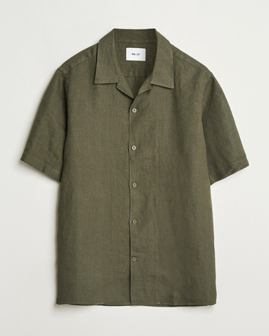 Herre | Nytt i butikken | NN07 | Julio Linen Resort Shirt Croc Green