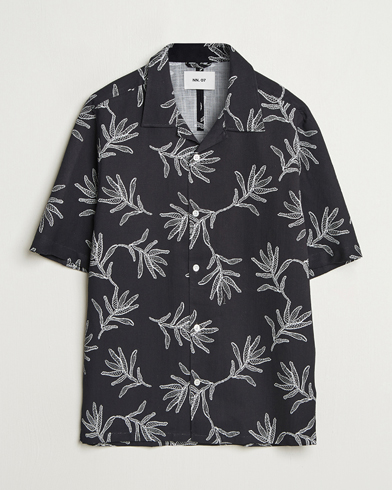 Herre | Nytt i butikken | NN07 | Ole Printed Cotton/Lyocell Resort Shirt Black