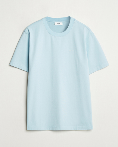 Herre | Nytt i butikken | NN07 | Adam Logo Crew Neck T-Shirt Winter Sky