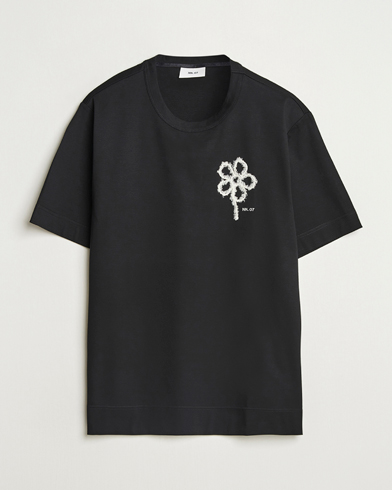Herre | Nytt i butikken | NN07 | Pedro Embroidered Flower T-Shirt Black