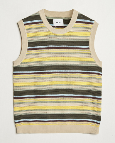 NN07 Huxley Knitted Striped Vest Multi – Flerfarget