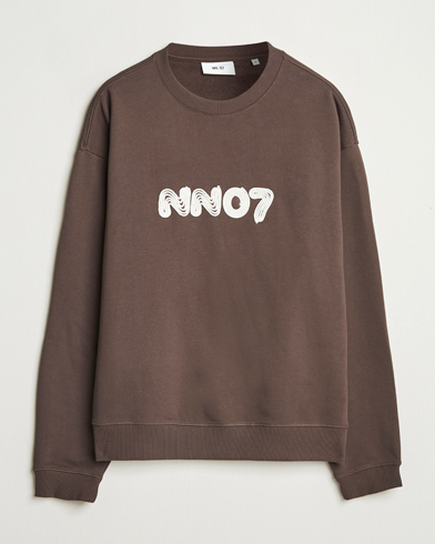 Herre | Nytt i butikken | NN07 | David Rope Logo Crew Neck Sweatshirt Coffee
