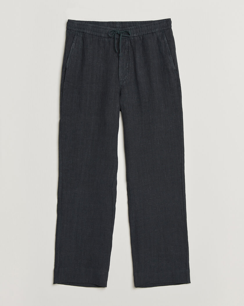 A Day's March Tamiat Linen Drawstring Trousers Black – Svart
