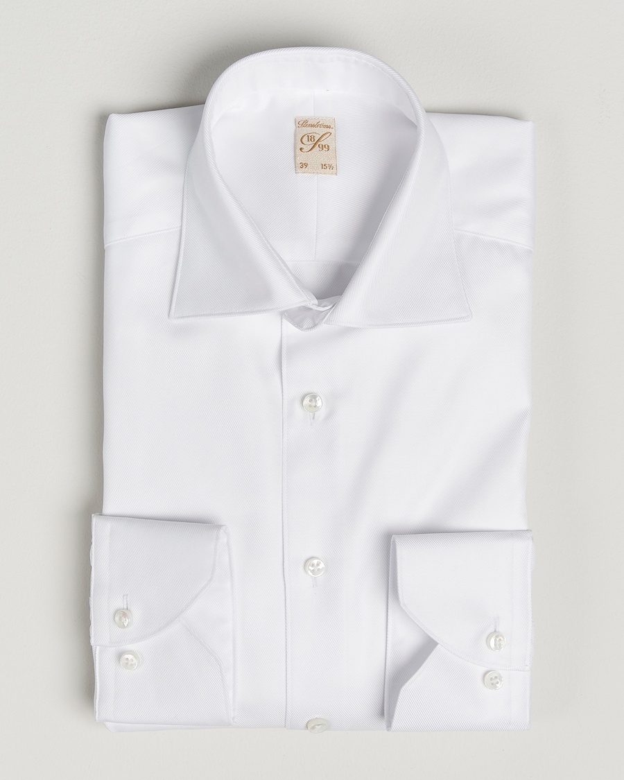 Stenströms 1899 Cotton Twill Shirt White – Hvit