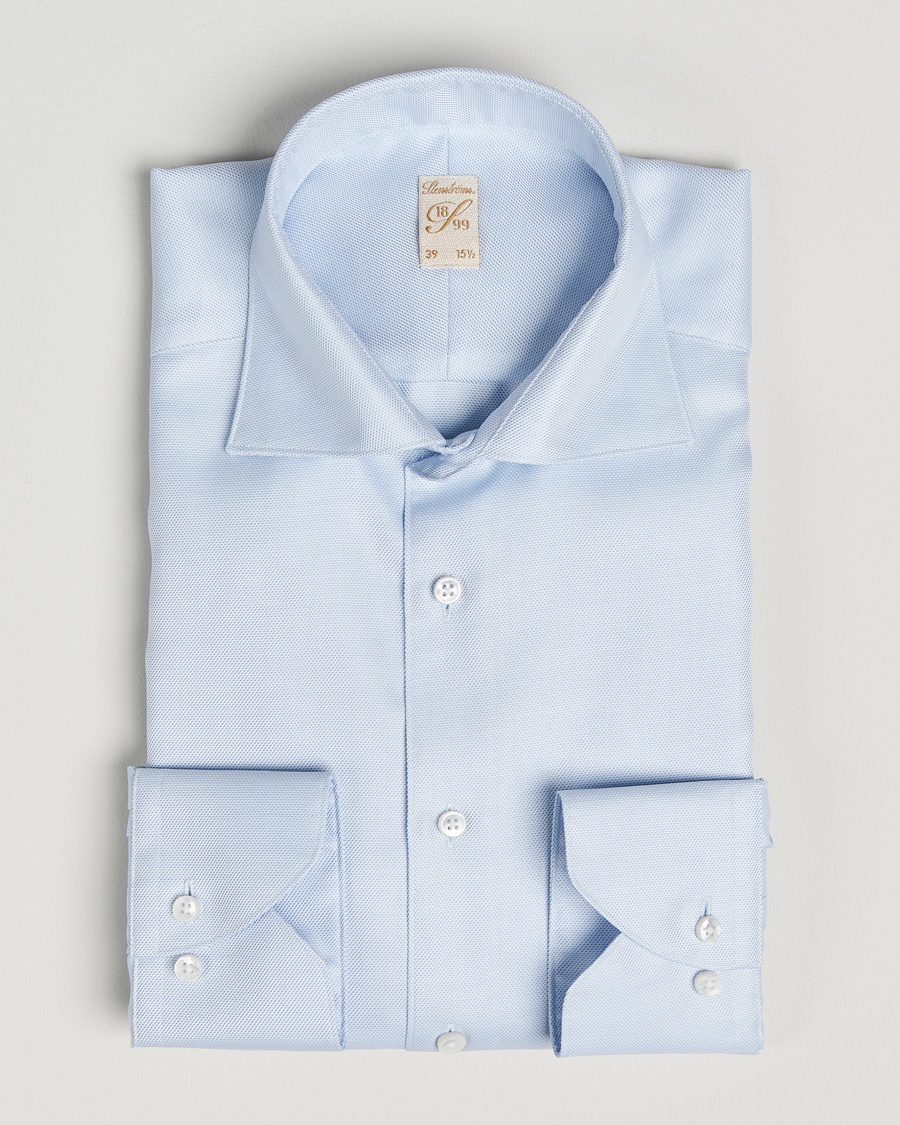 Herre | Formelle | Stenströms | 1899 Cotton Twill Shirt Light Blue
