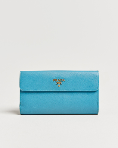 Herre | Prada Pre-Owned | Prada Pre-Owned | Saffiano Leather Wallet Light Blue