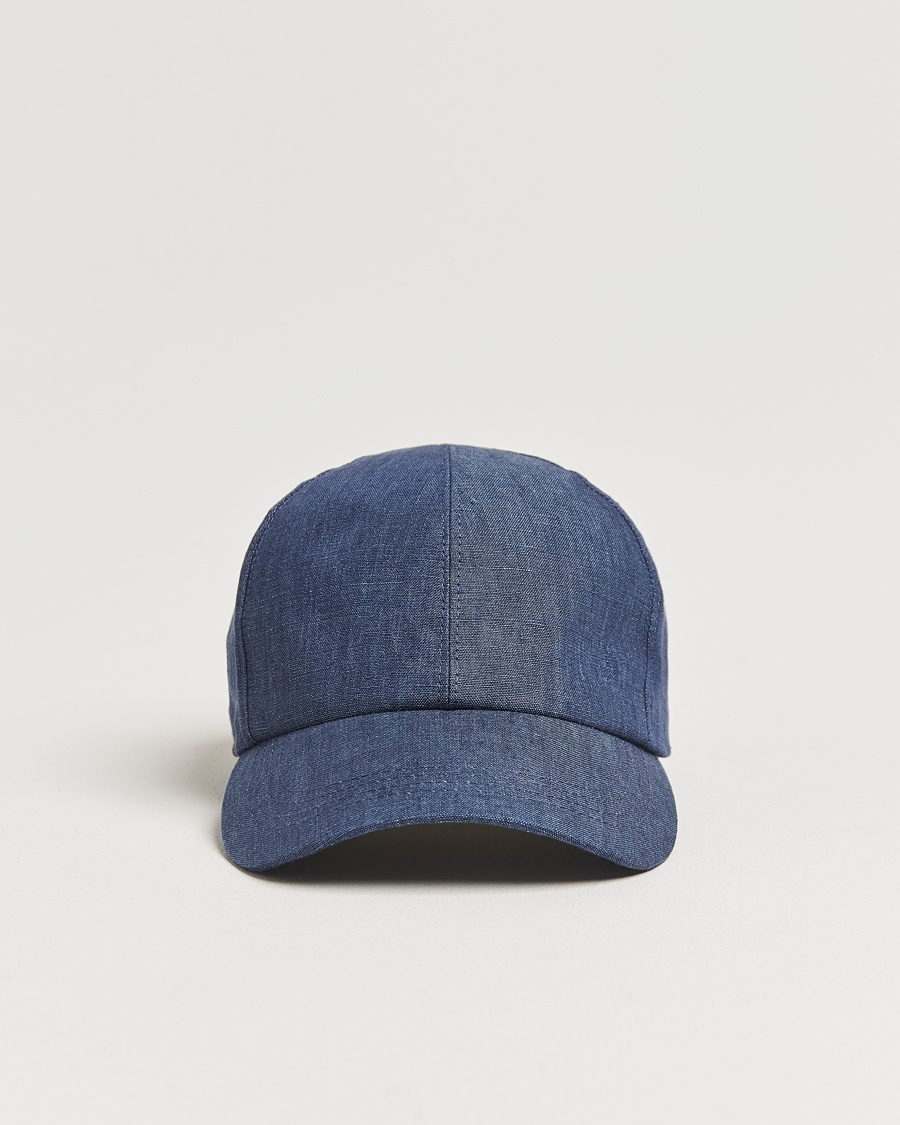 Wigéns Baseball Linen Cap Denim Blue – Blå
