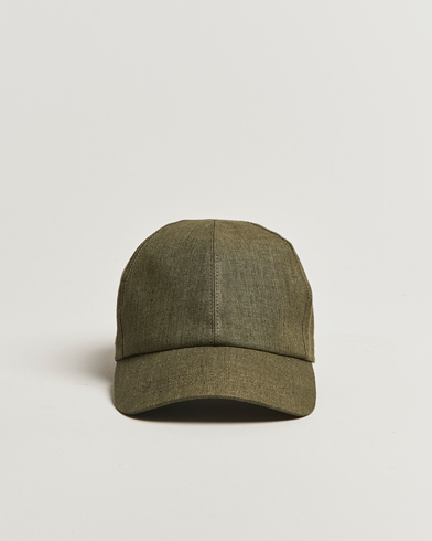 Wigéns Baseball Linen Cap Olive – Grønn