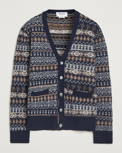 Thom Browne Fairisle Jacquard Cardigan Navy – Blå