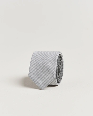 Thom Browne Uni Stripe Tie Light Grey – Grå