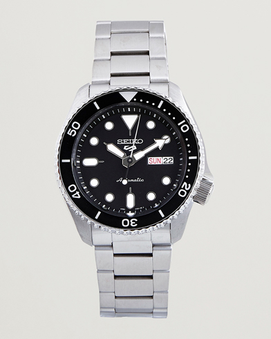 Seiko 5 Sports Automatic Diver Steel 43mm Black Dial – Svart
