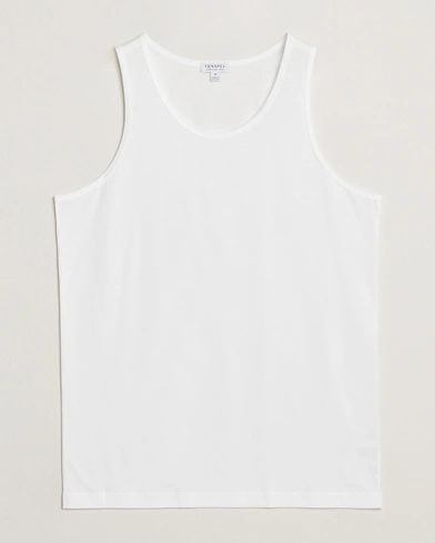 Sunspel Superfine Cotton Underwear Vest White – Hvit