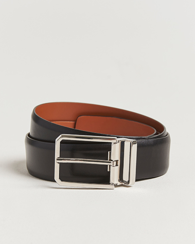 Santoni Classic Leather Belt Black Calf – Svart