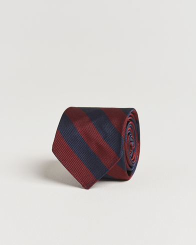 Herre | Slips | Kamakura Shirts | Vintage Ivy Regimental Stripe Silk Tie Navy/Burgundy