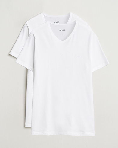 BOSS BLACK 2-Pack Relaxed Fit V-Neck T-Shirt White – Hvit