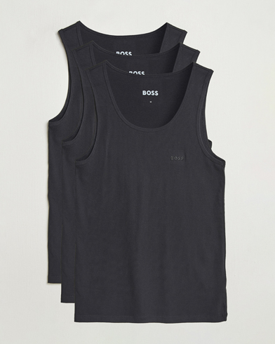 Herre | Klær | BOSS BLACK | 3-Pack Ribbed Tank Top Black