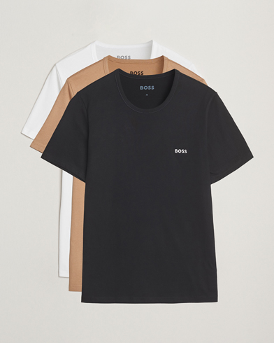 Herre | Klær | BOSS BLACK | 3-Pack Crew Neck T-Shirt Beige/White/Black