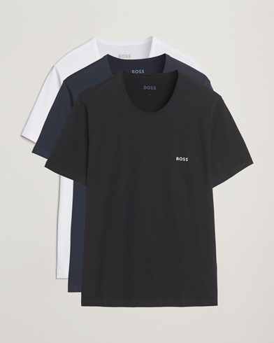 BOSS BLACK 3-Pack Crew Neck T-Shirt White/Navy/Black – Blå